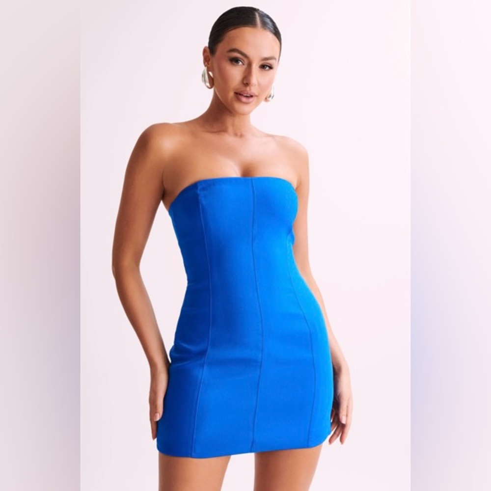 Meshki Cobalt Blue Strapless Mini Dress